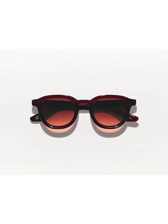 Moscot Dahven Sunglasses with Burgundy Plastic Frame and Red Gradient Lens DAHVEN BURGUNDY