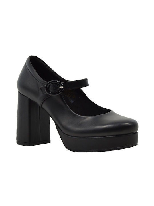 Ragazza Leather Black Heels