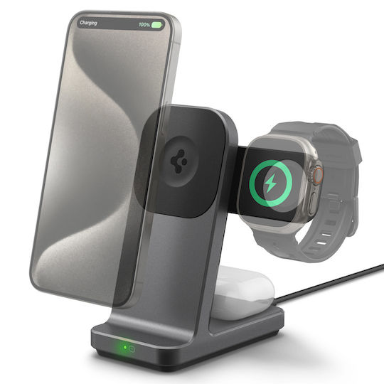 Spigen Wireless Charger Qi2 15W Gray (3-in-1 Stand S318W)