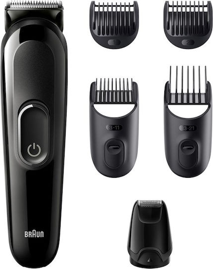 Braun 6-in-1 Style Kit 3 Set Rechargeable Hair Clipper Black MGK3410