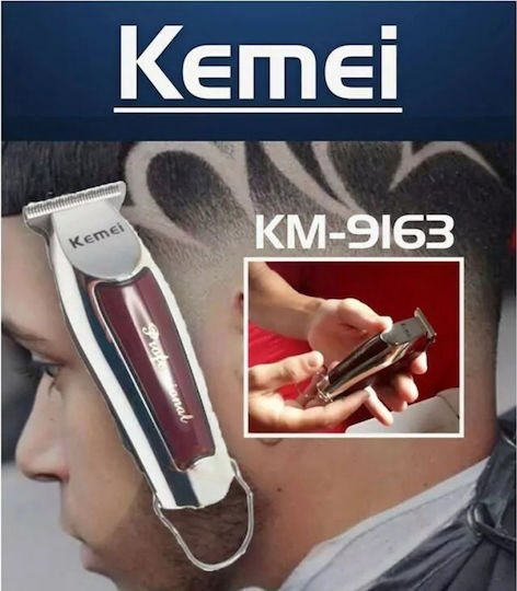 Kemei Επαγγελματική Κουρευτική Μηχανή Ασημί KM-9163