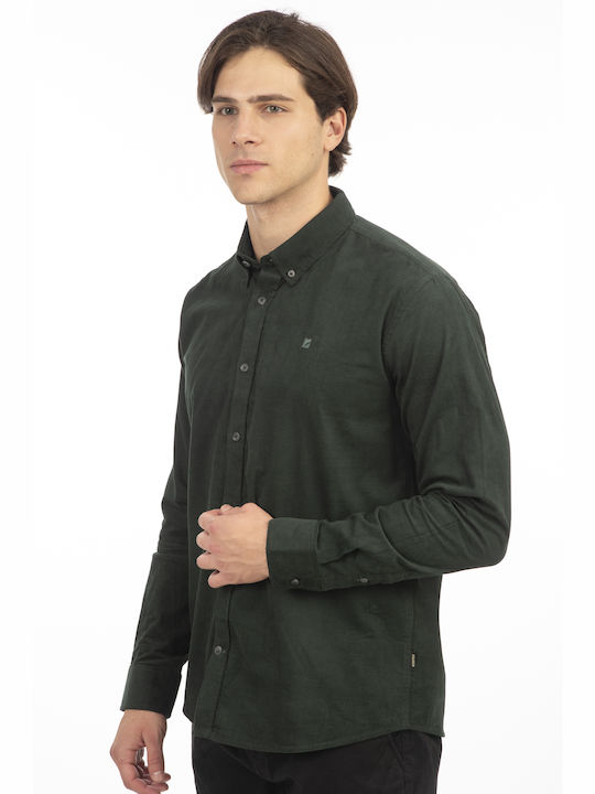 Rebase Long-sleeved Corduroy Shirt Dark Green