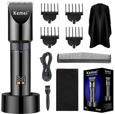 Kemei Professionell Wiederaufladbar Haarschneidemaschine Schwarz KM-3293