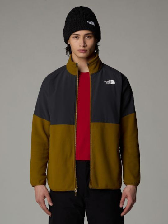 Glacier Men's Fleece Cardigan Moss Green-asphalt Grey