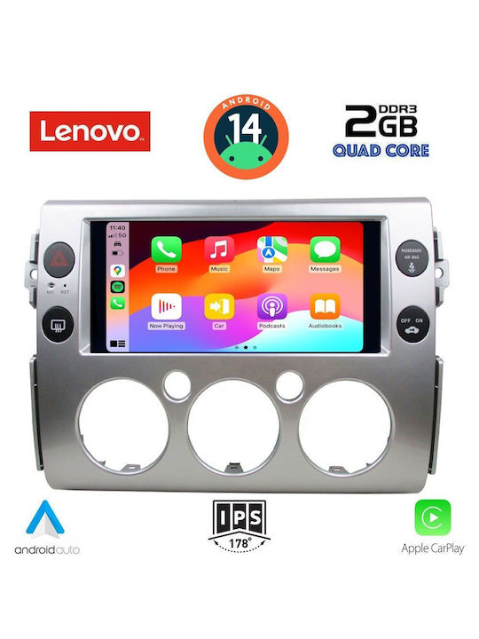 Lenovo Car Audio System for Toyota FJ 2007-2013 (Bluetooth/USB/AUX/WiFi/GPS/Apple-Carplay/Android-Auto) with Touch Screen 9"