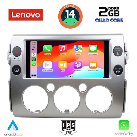 Lenovo Car Audio System for Toyota FJ 2007-2013 (Bluetooth/USB/AUX/WiFi/GPS/Apple-Carplay/Android-Auto) with Touch Screen 9"