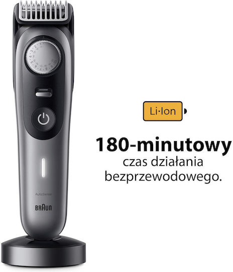 Braun Επαγγελματικό Σετ Επαναφορτιζόμενης Κουρευτικής Μηχανής Γκρι BT9420