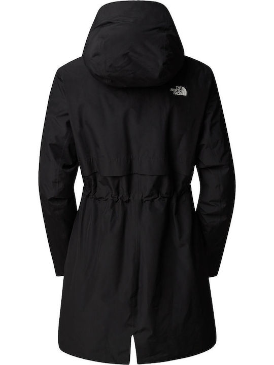 Hikesteller Insulated Women's for Hiking Long Parka Jacket Waterproof for Winter with Hood Tnf Black