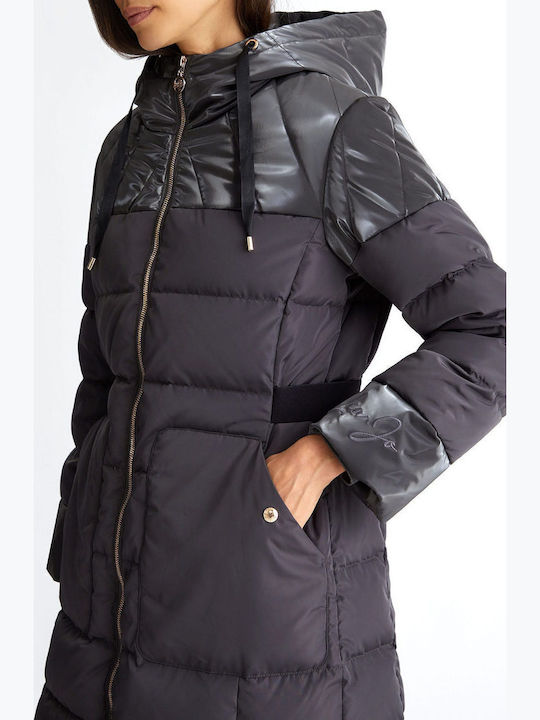Magnete Kurz Damen Puffer Jacke für Winter Dark Grey