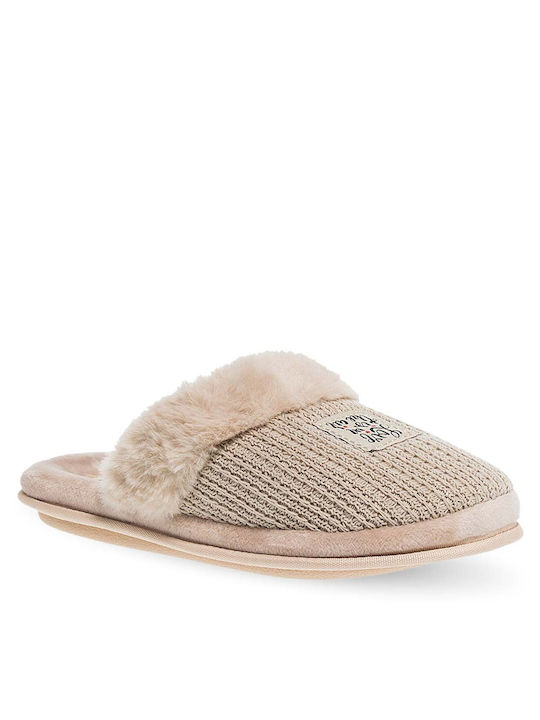 Parex Winter Women's Slippers in Beige color