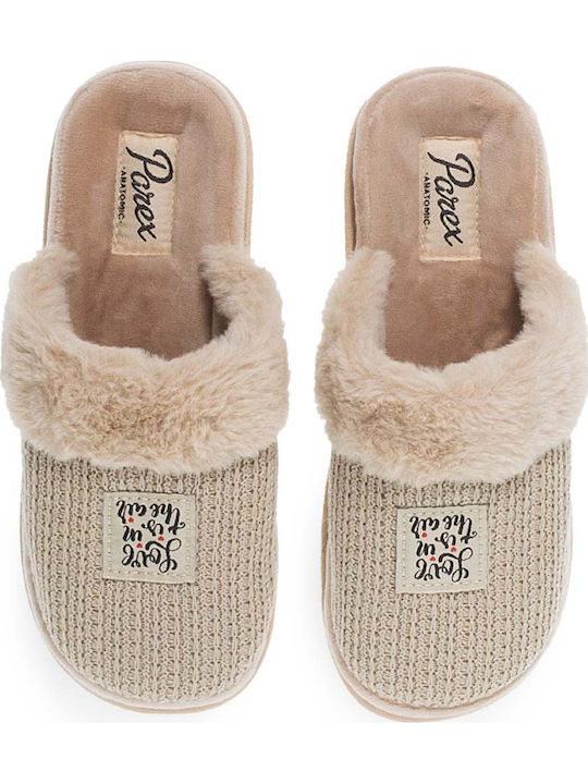Winter Women's Slippers Beige