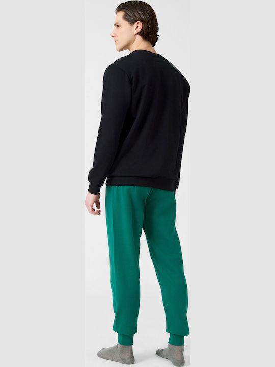 Minerva Men's Winter Pajamas Set Black