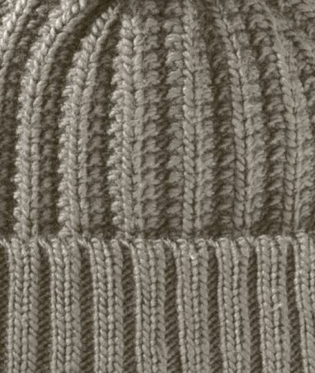 Beanie Unisex Fleece Σκούφος Πλεκτός σε Μπεζ χρώμα