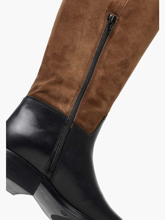 Leder Damenstiefel Tabac Braun