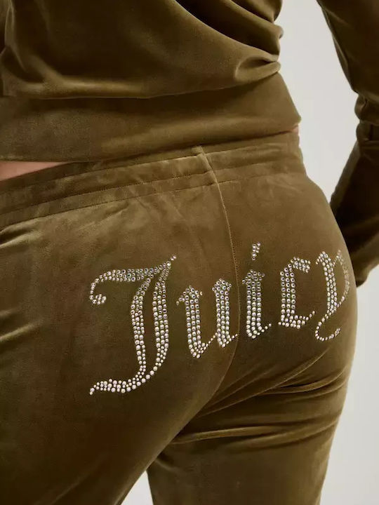Diamante Tina Sweatpants Velvet Khaki