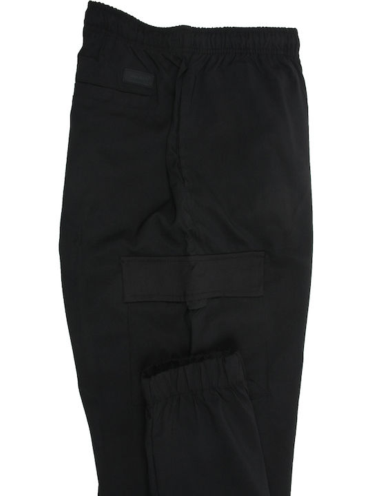 Cargo Sweatpants with Elastic Black