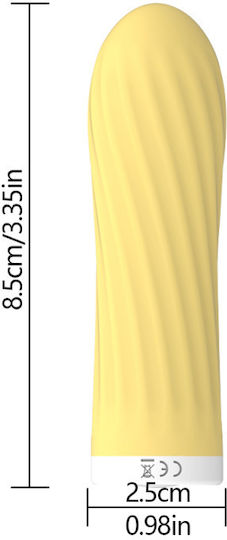Mini Δονητής Bullet Magnetic Charging Silicone Bullet 8.5cm Yellow