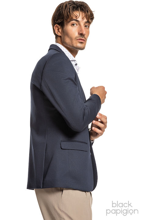 Men's Winter Suit Jacket Slim Fit Navy Blue