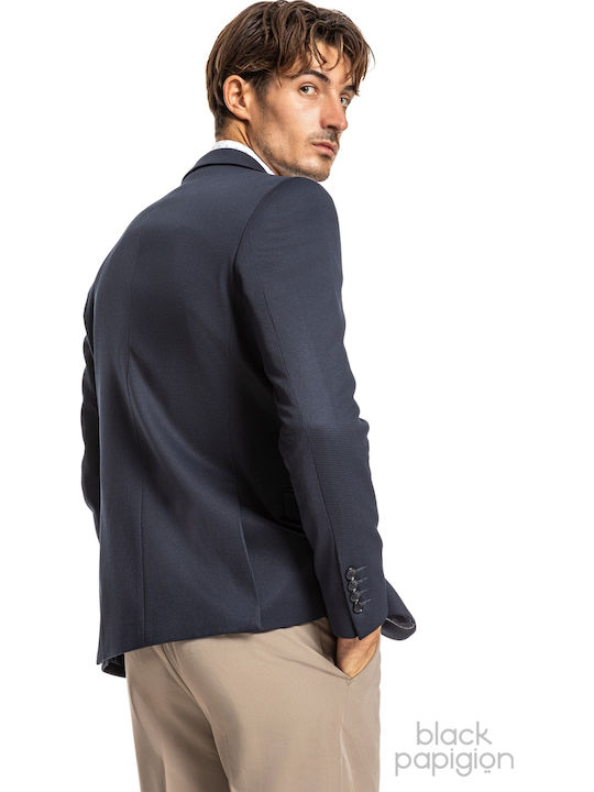 Men's Winter Suit Jacket Slim Fit Navy Blue