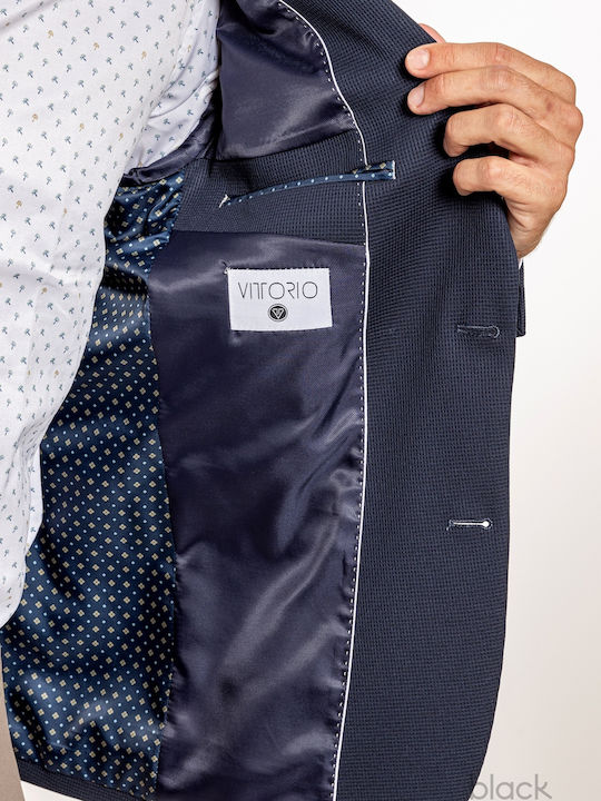 Men's Winter Suit Jacket Slim Fit Navy Blue