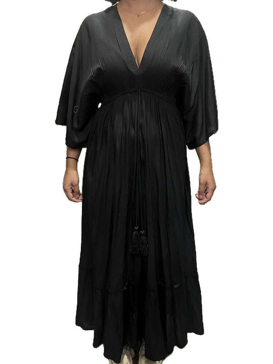 Platinum Fashion Καφτάνι Παραλίας Μάυρο