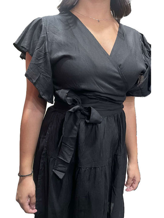 Platinum Fashion Καφτάνι Παραλίας Μάυρο