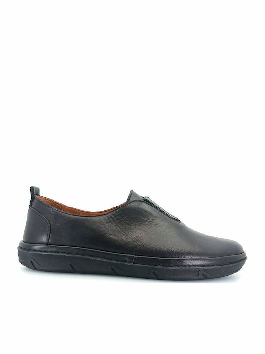 Damen Slip-On Leder Schwarze