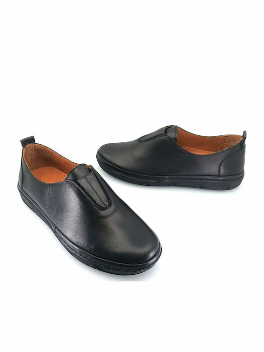 Damen Slip-On Leder Schwarze