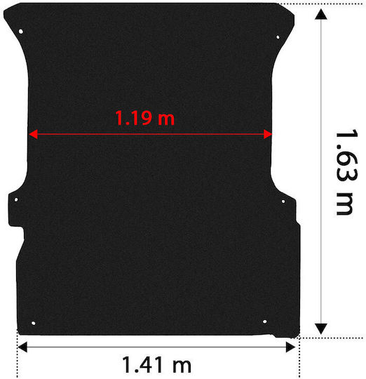 Rezaw Plast Ladeflächenmatten 1Stück aus Kunststoff für Ford Transit Connect 2002 2013 Schwarz