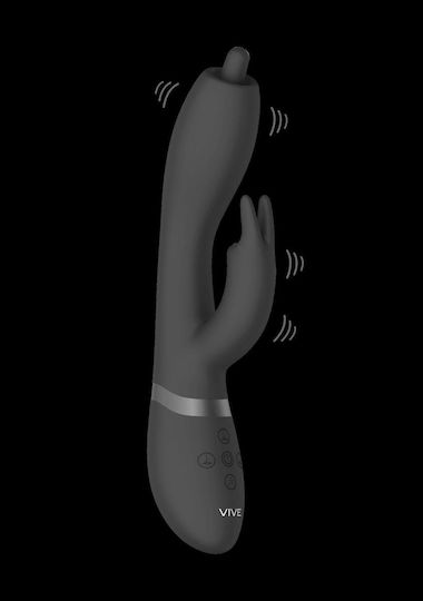 Vive Nilo Vibrator Kaninchen Pinpoint Rotierender G-Punkt Kaninchen 22cm Black