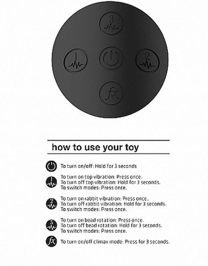 Vive Nilo Vibrator Kaninchen Pinpoint Rotierender G-Punkt Kaninchen 22cm Black
