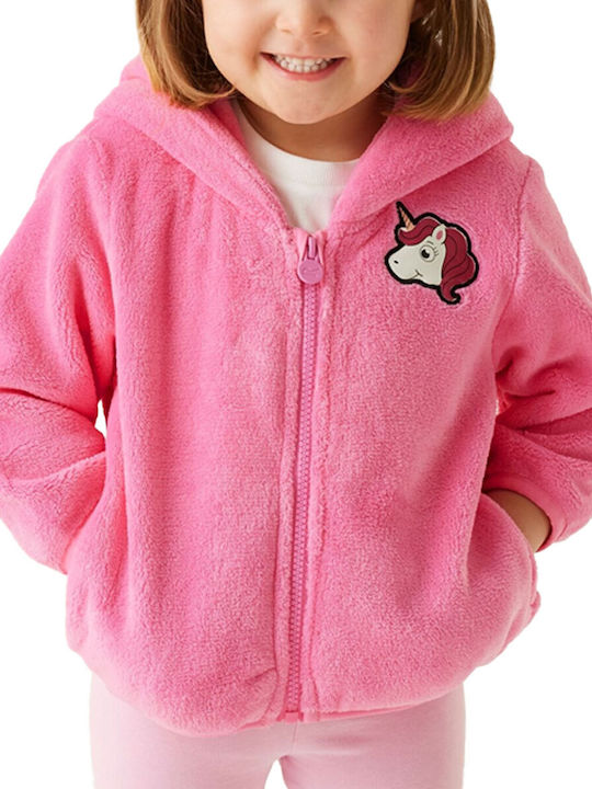 Παιδική Ζακέτα Fleece με Κουκούλα Ροζ