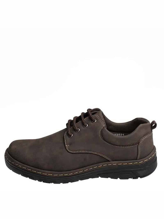 B-Soft Men's Leather Casual Shoes Brown