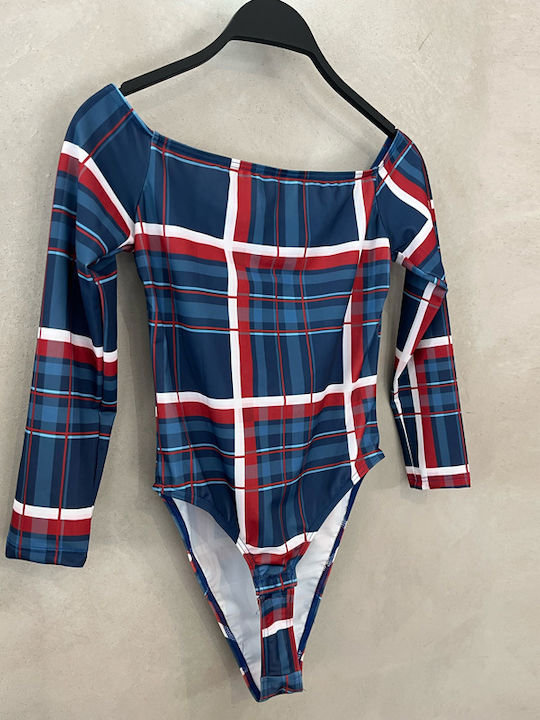 Γυναικείο Κορμάκι Tartan Blue, Blue