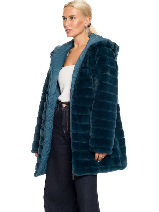 Women's Short Fur petrol