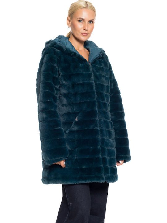 Women's Short Fur petrol