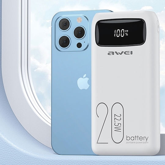 Awei P169K Power Bank 20000mAh 22.5W Power Delivery Μαύρο