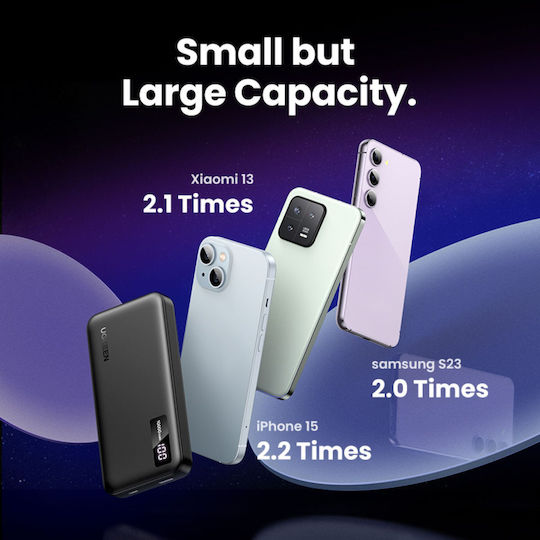 Ugreen PB311 Power Bank 10000mAh 20W Power Delivery / Quick Charge 3.0 Μαύρο