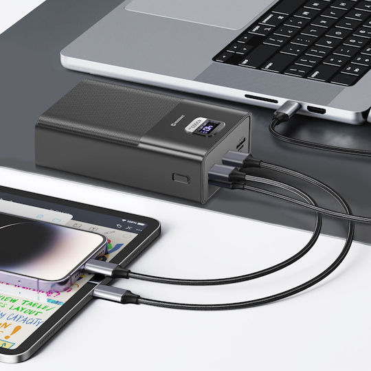 Swissten Power Bank 40000mAh 100W with 3 USB-A Ports and USB-C Port Quick Charge 3.0 Black