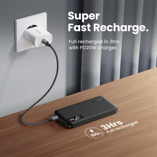 Ugreen PB311 Power Bank 10000mAh 20W Power Delivery / Quick Charge 3.0 Μαύρο