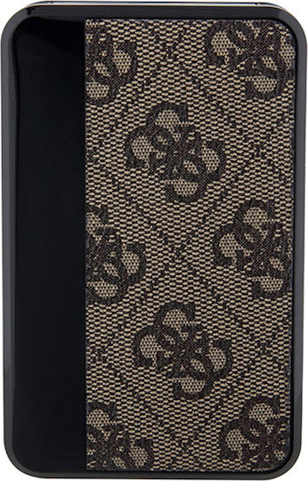 Guess Metal Logo Power Bank 10000mAh 18W με Θύρα USB-A και Θύρα USB-C Καφέ
