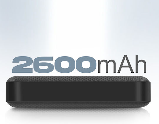 Setty Travel Battery Mini Power Bank 2600mAh με Θύρα USB-A Μαύρο