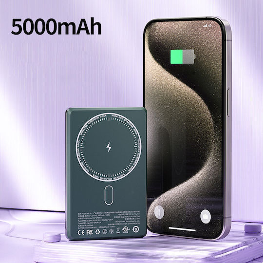 WK WP-30 MagSafe Power Bank 5000mAh 20W Power Delivery Μαύρο
