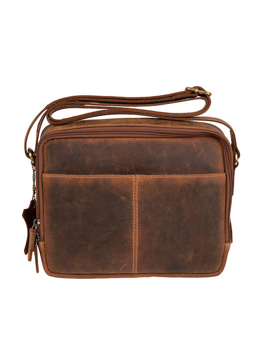 Piele Geantă pentru bărbați De umăr / tip crossbody Maro