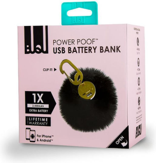 BuQu Poof Power Bank 2500mAh με Θύρα USB-A Μαύρο