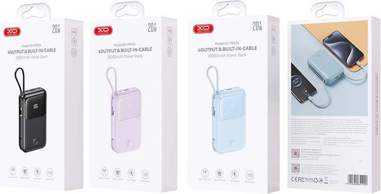XO PR234 Power Bank 20000mAh с USB-A порт и USB-C порт Черен