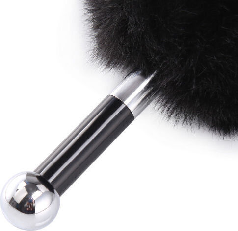 Naughty Toys Black Faux Fur With Acrylic Metal Wand
