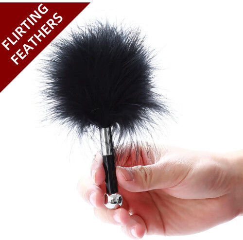 Naughty Toys Black Faux Fur With Acrylic Metal Wand