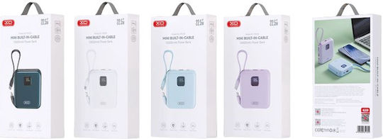 XO PR235 Power Bank 10000mAh 22.5W με Θύρα USB-A και Θύρα USB-C Power Delivery / Quick Charge Navy