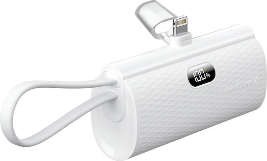 Forcell F-Energy Power Plug F5K3 Lightning 5000mAh 20W Power Delivery Λευκό